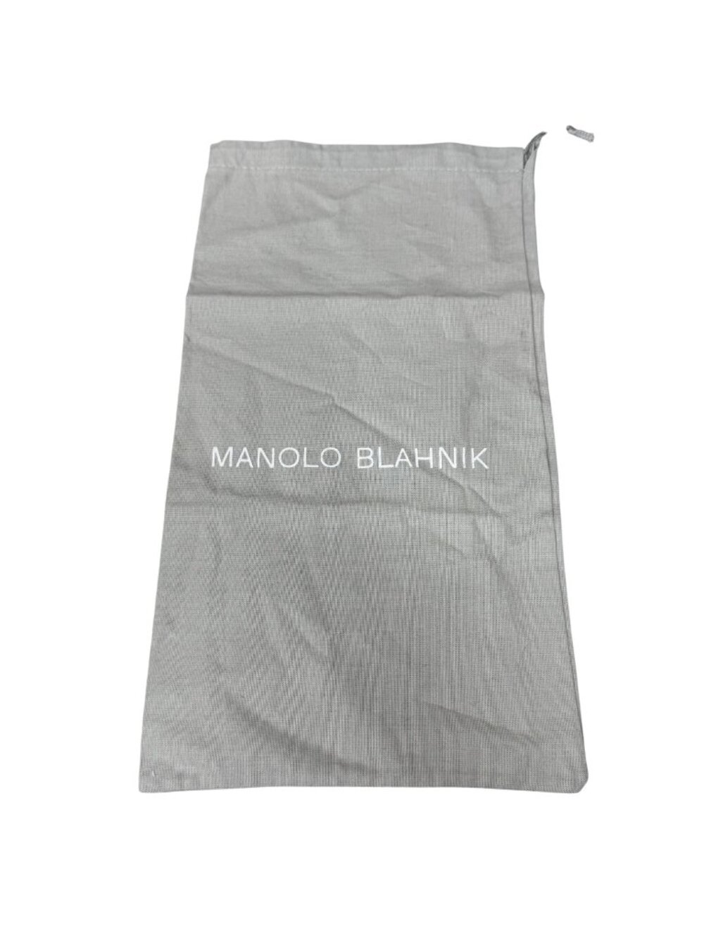 Manolo Blahnik Gray Shoe Dust Bag 15X8 Drawstring Closure Authentic Gift Storage
